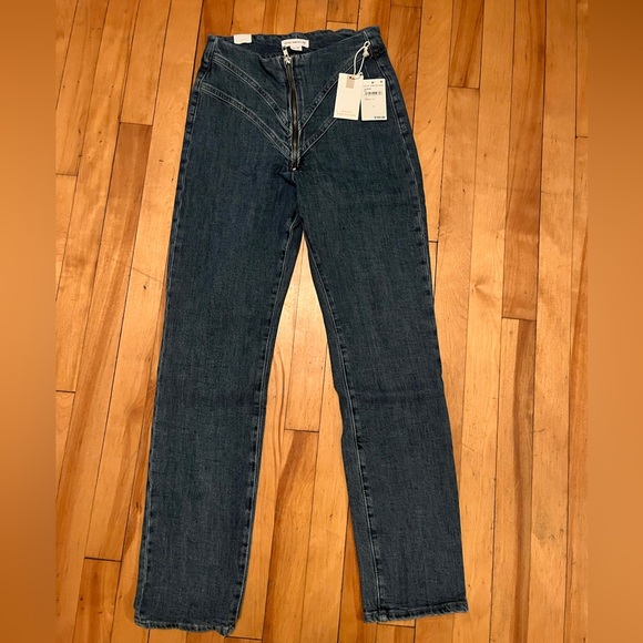 Good American Corset Classic Straight Leg Jeans Size 4/27 Runs small! - Picture 7 of 8